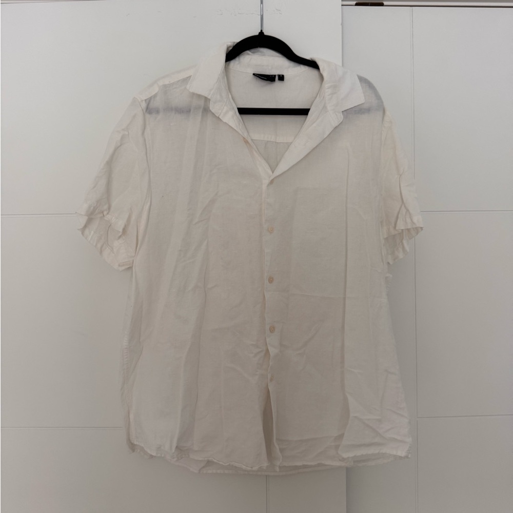 ASOS White Short Sleeve Button Down Shirt